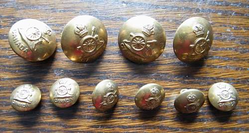 Royal Canadian artillery tunic buttons