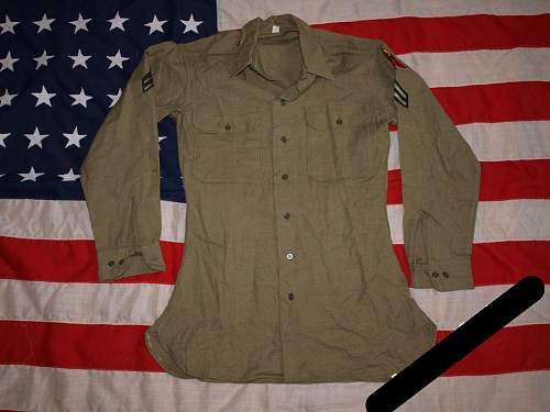 US 1st Armored Division Ike Jacket and wool shirt