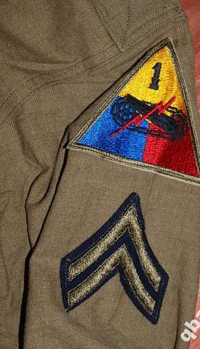 US 1st Armored Division Ike Jacket and wool shirt