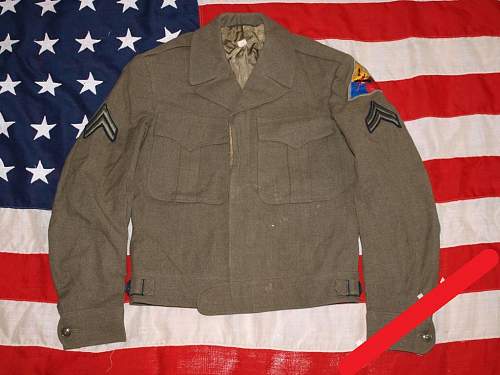 US 1st Armored Division Ike Jacket and wool shirt