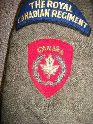 Korean war battle dress grouping to an australian in the canadian army