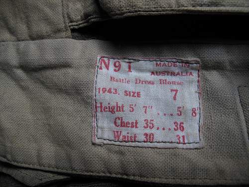 78th Division Battle Dress blouse of a Royal Veterinary Army Corps lieutenant