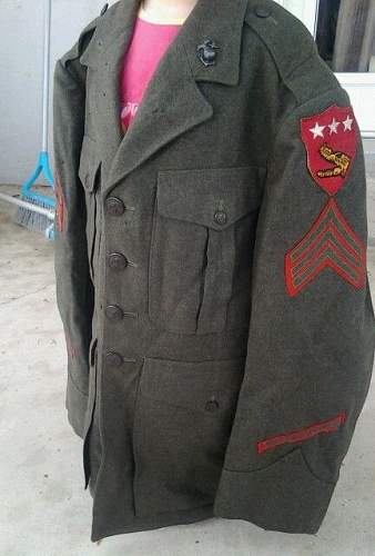 USMC dress uniform of Sgt. Farkas, 5th Amphibious Corps