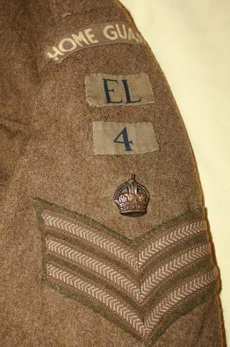 Home Guard '37 Patt' 4th E.Lancs Staff Sgt's BD blouse