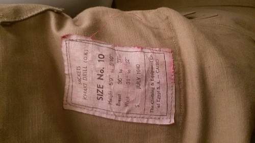 1940 Dated british O.R. Khaki Drill jacket