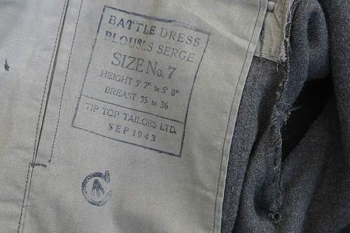 Canadian 1937 Pattern BD Blouse, Leicestershire Regiment