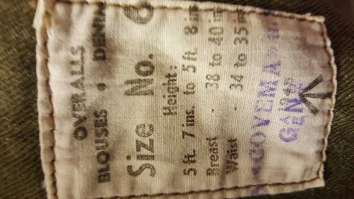 1945 Denim  Battledress blouse manufacturer?
