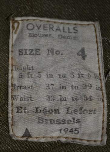 1945 Denim  Battledress blouse manufacturer?