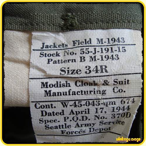 US M43 Field jacket: WWII original????