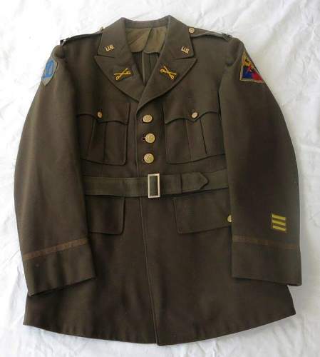 US WW2 4th Armoured Division Captain's 4 pocket jacket