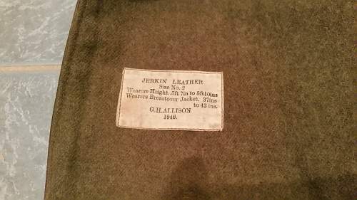 WW2 or WW1 Australian made and issued Jerkin