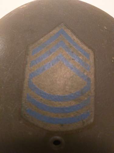 WWII 36 Infantry division M1 helmet with painted liner