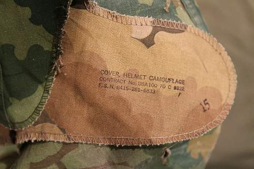 US Mitchell / Leaf Pattern Camouflage helmet cover &amp; band