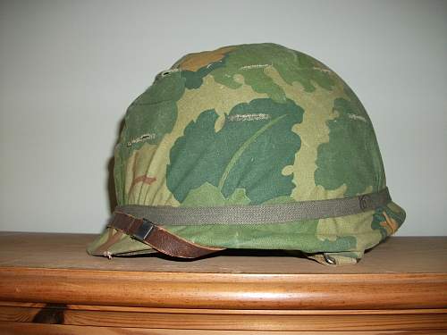 US Mitchell / Leaf Pattern Camouflage helmet cover &amp; band