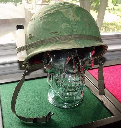 Vietnam Helmet with camo cover