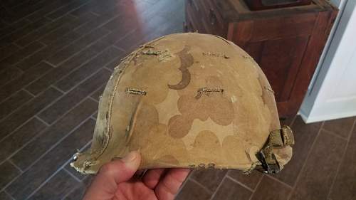 US M1 Korea Or Vietnam Helmet w/liner and Camo Cover.