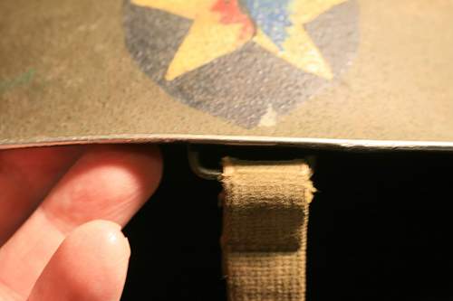 Fixed bale front seam  early m-1 shell with general stars and unknown decals