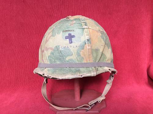 Early Vietnam Chaplain M1 helmet