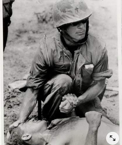 Early Vietnam Chaplain M1 helmet