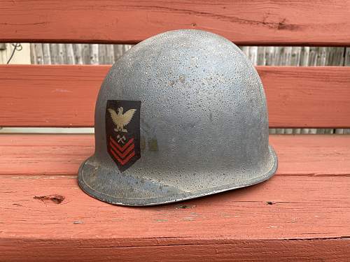 Ww2 usn carpenters mate m1 helmet