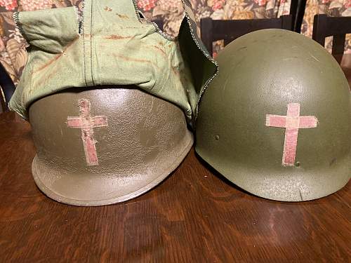 M1 chaplain helmet with ERDL cover