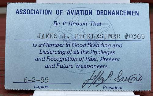 WWII USN AVIATION FIXED LOOP McCORD w 3rd PATTERN HAWLEY - “PICKLES” - Midway / Guadalcanal / Coral Sea Vet