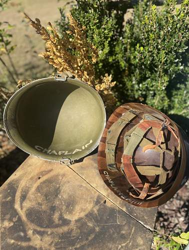 Korean War Chaplain helmet