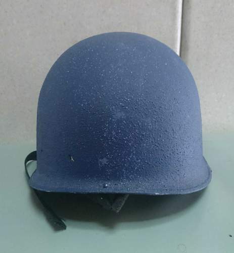 Unknown M1 helmet shell stamp (previously used by the Japanese police?)