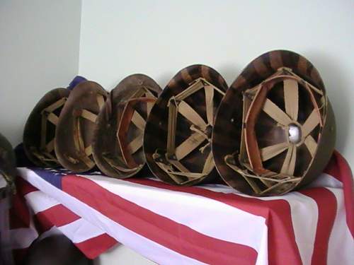 Small US M-1 helmet liner display