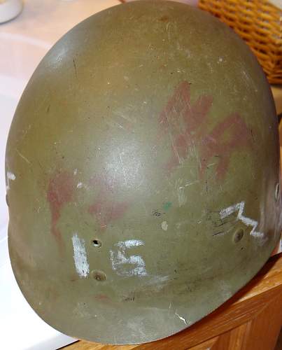 WWII Fixed Bail Helmet and LinerAny info would be appreciated