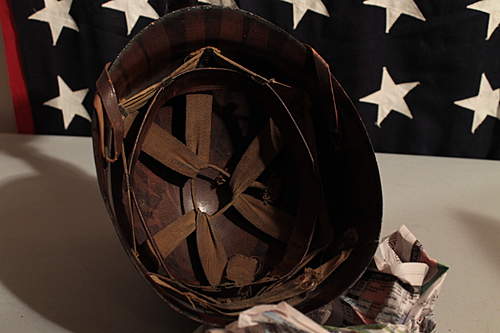 WWII USMC Camo Cover and Helmet