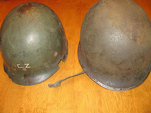 Fixed bail front seam M1 helmet