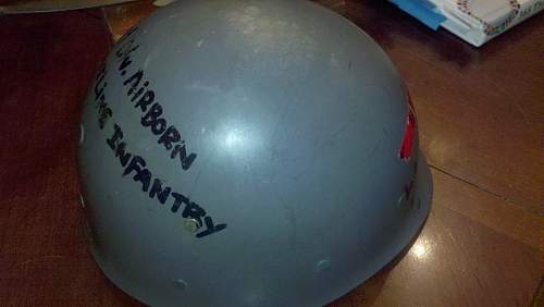 M1 Steel Helmet, Front Seam.