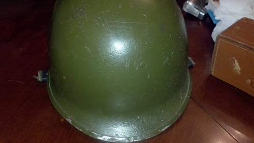 M1 Steel Helmet, Front Seam.