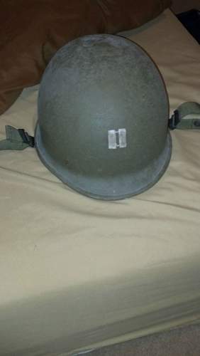 Real US M1 Helmet with real Captain Emblem and Unit Rank?