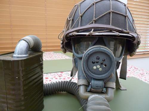 M1 fixed bale with m3 diaphragm gas mask.