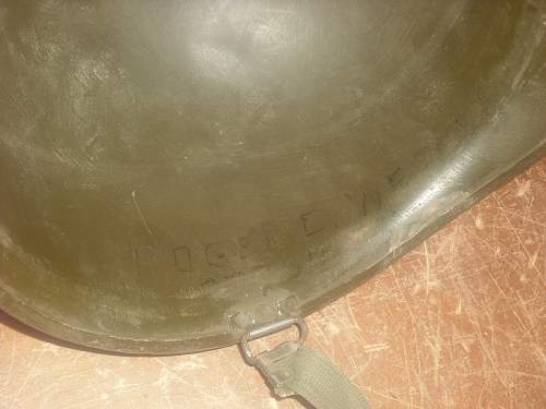 Front Seam Swivel Bale WWII M1 Steel Pot HELMET + Gold STAR...GENERALS Helmet??