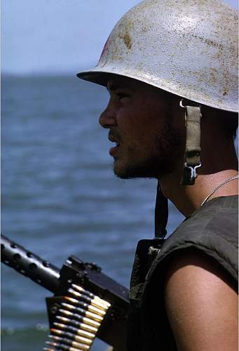 Vietnam War USN M1 helmet  shipboard grey