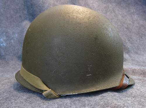 US M1 Helmet - WW2: Fixed Bale, Front Seam, McCord, Westinghouse Liner