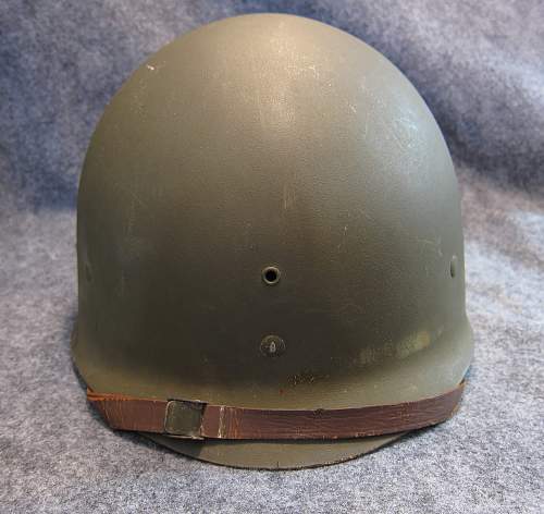 US M1 Helmet - WW2: Fixed Bale, Front Seam, McCord, Westinghouse Liner