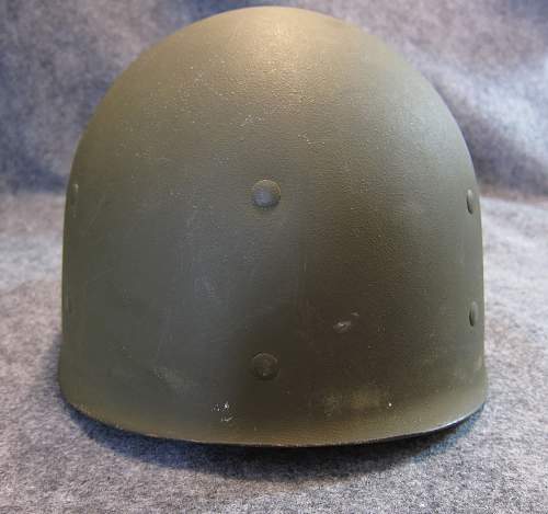 US M1 Helmet - WW2: Fixed Bale, Front Seam, McCord, Westinghouse Liner