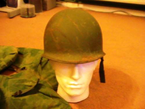 VN era M-1 helmet + Mitchell cover job lot