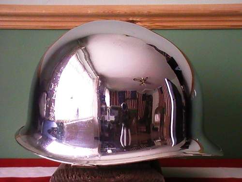 Chromed M-1 helmet