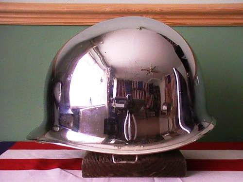 Chromed M-1 helmet