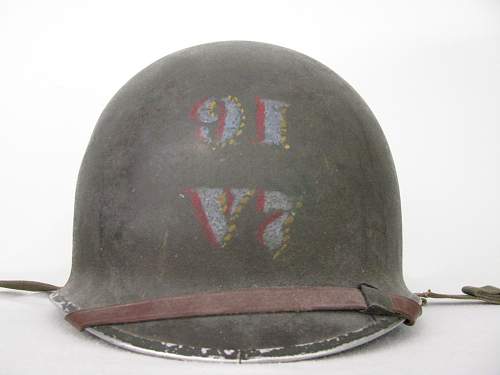 Painted Naval Fixed Bale M1 Helmet - Aviation Ordnance Man Third Class