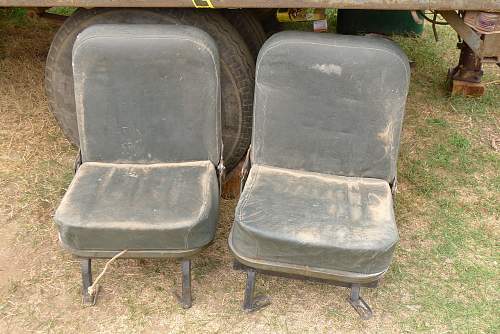 What are these US Army folding seats, one is stenciled DECON APPAR M - I I, unique mounts.