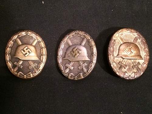 Verwundetenabzeichen 1939 in Gold Silver Black wound badges HOLLOW GOLD?