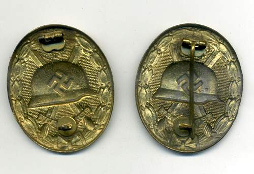Verwundetenabzeichen 1939 in Gold Silver Black wound badges HOLLOW GOLD?