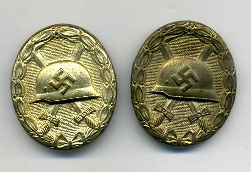 Verwundetenabzeichen 1939 in Gold Silver Black wound badges HOLLOW GOLD?