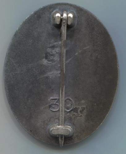 Verwundetenabzeichen 1939 in Silber 30 zinc